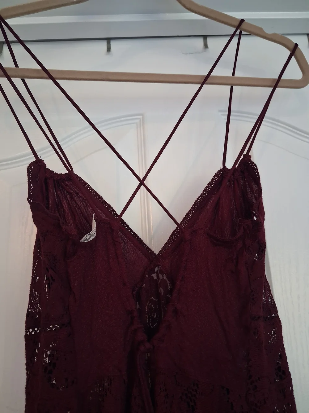 NEW Free People Burgundy Lace Make Me Love You Romper Pantsuit - Picture 9 of 15